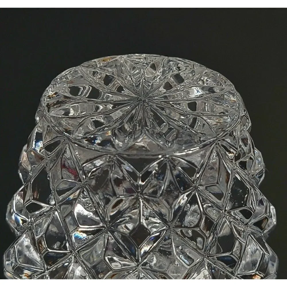 Italian Genuine Lead Crystal Diamond Pattern Vase 7.5